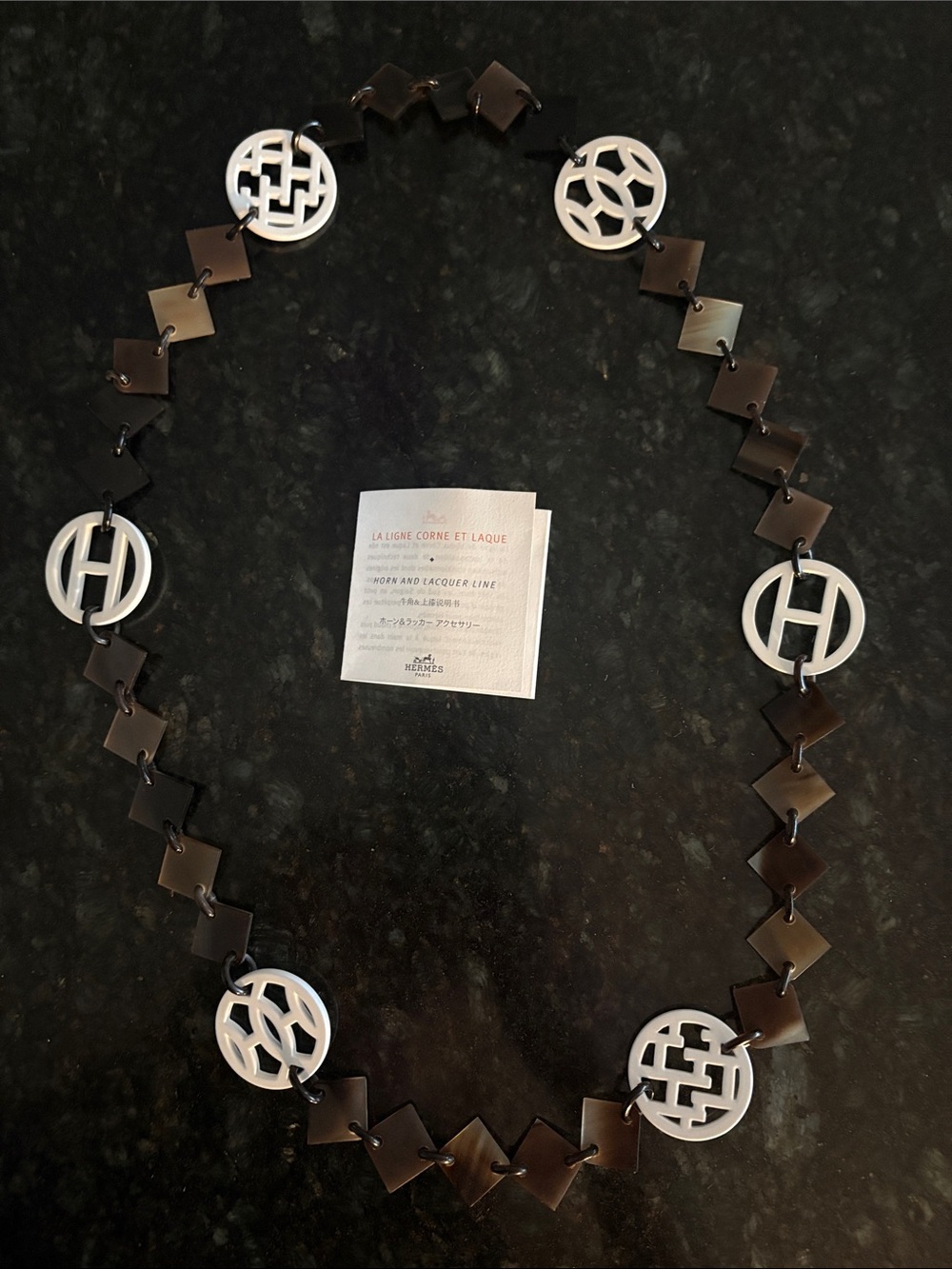 Hermes Horn Lacquer Necklace
